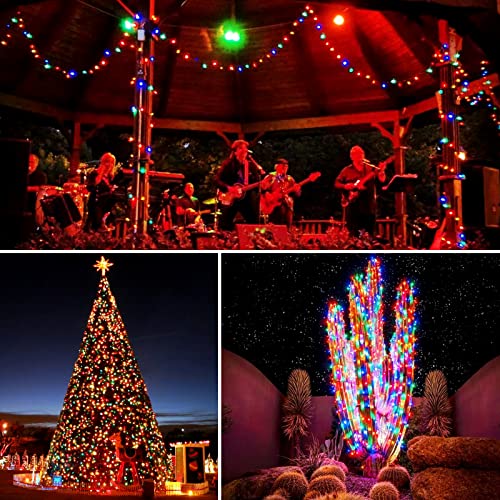 JMEXSUSS 2 Pack Solar String Lights Outdoor Waterproof, Total 400 LED 151FT Solar Christmas Lights Outdoor, 8 Modes Christmas Light for Outside Patio Yard Tree Decorations, White to Multicolor - color: White to Multicolor, size: 200LED*2