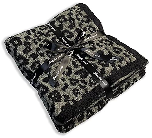 Leopard Throw Blanket Lightweight Cozy Bed Soft Blanket fit Couch Sofa Suitable for All Season,Graphite/Carbon - color: Graphite/Carbon, size: 50"x60"
