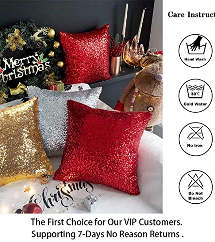 ShinyBeauty Throw Pillow Cases 2 Pack 12X12-Silver Sequin Pillow Cover Sofa Pillow Cases Sparkly Pillow Covers Designer Pillow Sequined Pillow Cover Decorative Pillows for Bed - color: Silver, size: 12" x 12" (Pack of 2)