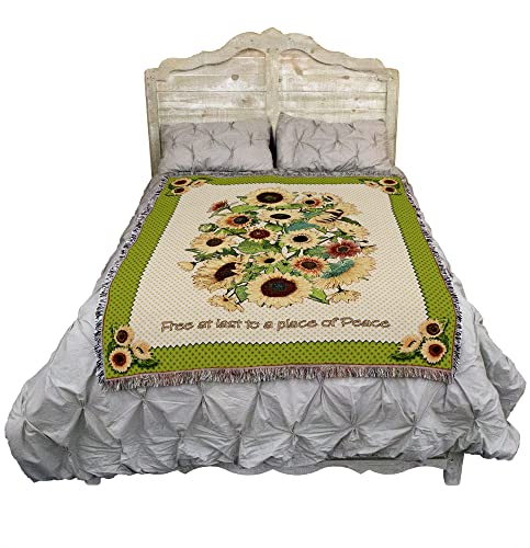 Pure Country Weavers Memorial Sunflowers Blanket - Gift Tapestry Throw Woven from Cotton - Made in the USA (72x54) - color: Sunflowers, size: 72" x 54"
