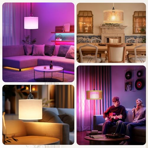 ZSLAIFU Hanging Lamp Plug in Pendant Light, 15FT Hanging Lights with Plug in Cord, Hanging Light with Bulb and Remote, Wood Shade Hanging Lamps for Bedroom, Living Room, Kitchen, Farmhouse - color: Wood - White Shade