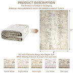 Capslpad 9x12 Abstract Area Rug, Non-Slip Washable Foldable Rug, Low Pile Ultra Soft Non-Shedding, Modern Beige Stain Resistant Large Rug for Living Room, Bedroom, Office, Dining, Room - color: Beige, size: 9' x 12' (Rectangular)