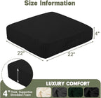 Floor Pillow for Adults, 4" Square Floor Cushions with Washable Cover, Large Corduroy Meditation Pillow, 22 inches Tatami Seat with Handle for Living Room or Yoga, Black