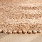SAFAVIEH Natural Fiber Collection Area Rug - 5' Round, Natural, Rustic Farmhouse Style, Handmade Jute, Ideal for The Living Room, Bedroom, Dining Room (NF229A-5R) - color: Natural, size: 5' (Round)