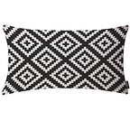 EKOBLA Black and White Accent Throw Pillow Covers Repeating Pattern Geometric Jagged Wave Oblong Rectangle Throw Pillow Cases for Sofa Bed Couch Cotton Linen 12x20 Inches - color: Multi-bs23, size: 20" x 12" (Pack of 1)