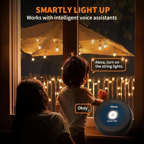 XMCOSY+ Smart Outdoor String Lights, 150Ft G40 Globe Patio Lights with 75 LED Bulbs, WiFi & APP Control, Work with Alexa, Extendable Waterproof Dimmable LED String Lights for Outside, Porch, Cafe - size: 150FT(75 Sockets)+Smart Controller