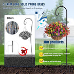 Ottsuls Bird Feeder Pole, 45 INCH Heavy Duty Shepherds Hooks for Outdoor with 5 Prong Base, Adjustable Stand Hanger for Garden Plant, Hummingbird Feeder, Lantern, Hanging Wedding Decor (2 Pack) - size: 45 INCH, style: B-2 Pack