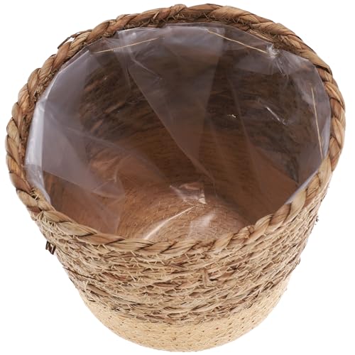 TOYANDONA Large Seagrass Woven Planter Basket for Indoor Plants, Multi-Purpose Boho Plant Pot Cover with Handcrafted Storage Basket, Natural Brown Fiber for Home Décor and Indoor Gardening