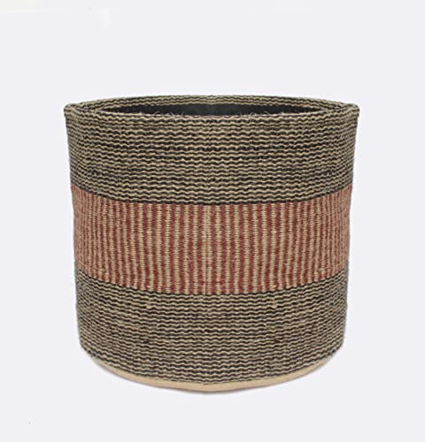 Jute Planter Basket Woven Basket for 8" Flower Pot Floor Indoor Planters, 10” x 10” Storage Organizer Basket Rustic Home Decor, Boho Storage Earth-Friendly Planter (10x10 Inches, Kathia Strip 25) - color: Kathia Strip 25, size: 10x10 inches