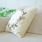 vctops Floral Embroidered Pillow Covers 18x18 Inch Spring Summer Cotton Tufted Throw Pillow Cover Outdoor Garden Cushion Case for Sofa, Bed, Living Room (Flower B,18"x18") - color: Flower B