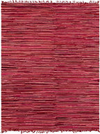 Unique Loom Chindi Cotton Collection Soft Hand Woven Natural Fiber Striped Area Rug, 8 ft x 10 ft, Red/Purple - color: Red/Purple, size: 8' x 10' (Rectangular)