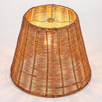 1 Pack Natural Rattan Spider Boho Lamp Shade Handwoven Indonesian Rattan, Large Wicker Woven Lampshade for Table & Floor, Boho Decor (5.9" Top × 9.8" Bottom × 7.9" Slant,Frustum Shape) - size: 5.9" Top × 9.8" Bottom × 7.9" Slant