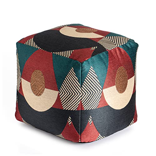 Anji Mountain 100% Handmade & Handcrafted Comfortable Home Décor Outdoor Pouf Ottoman Footrest for Living Room, Bedroom, Nursery, Kidsroom, Patio Furniture - (18" x 18" x 18"- Multicolor) - color: Martinique