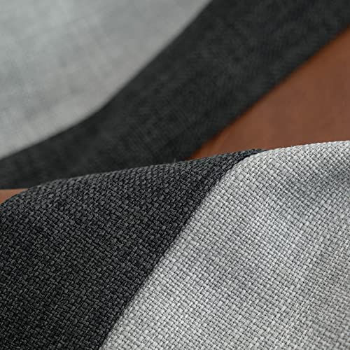 Yangest Patchwork Pillow Cover 12x20 Inch Luxury Cotton and Linen Cushion Cover Faux Leather Pillowcover for Couch Bedroom Living Room, Gray - color: L-grey, size: 20" x 12" (Pack of 1)