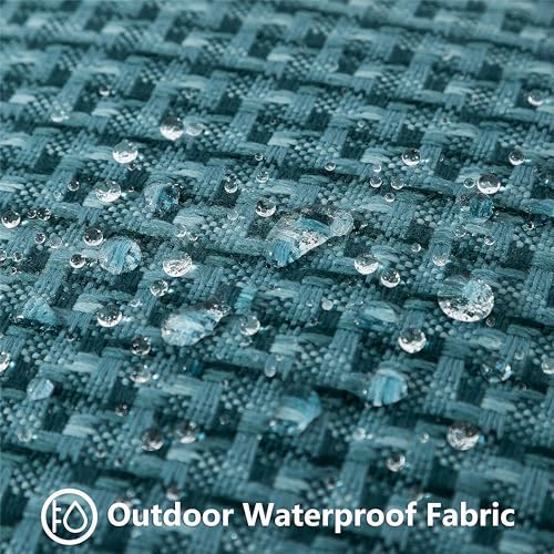 UGASA Outdoor Waterproof Pillow Covers Pack of 2 Weaving Texture Water Resistant Outside Decorative Pillow Cases for Patio Garden Porch Yard Bench Tent 12x20 Inch, Teal - color: Teal, size: 20" x 12" (Pack of 2)