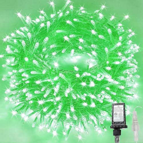 88FT 240LED Extra-Long Connectable String Lights Indoor Outdoor Clear Wire, Green Christmas String Lights, Plug in Twinkle Fairy Light with Timer for Wedding Patio Tree Yard Christmas Decorations - color: Green, size: 240LED