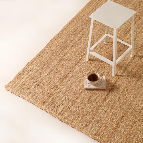 Hand Braided 8'x10' Jute Area Rug - Premium Eco Friendly Natural Fiber Farmhouse Style Rugs for Living Room, Bedroom, Dinning Room, Hallway, Office - size: 8' x 10' (Rectangular)