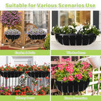 Riare 6 Pack 24 Inch Black Felt Window Box Liners- Fabric Trough Planter Basket Liners Replacement, Non-Woven Hanging Plant Liner for Wall Hanging Basket, Garden Fence Railing (Avoid Bird Nesting) - size: 24inch