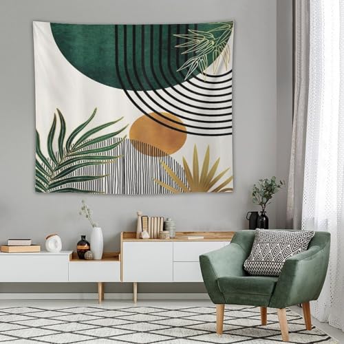 Boho Leaf Tapestry,Mid Century Abstract Leaves Tropical Palm Botanical Modern Minimalist Geometric Wall Hanging Neutral Home Decor Art for Living Room Bedroom Dorm 40"x30" - color: Boho Leaf-17, size: W40xL30in