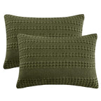 PHF 100% Cotton Waffle Pillow Shams Standard Size, 2 Pack 20" x 26" Soft Skin-Friendly Pillowcases, No Filling, Aesthetic Woven and Breathable Waffle Weave Pillow Case Covers for Bed, Capulet Olive - color: Capulet Olive, size: 26" x 20" (Pack of 2)