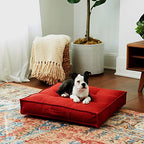 South Pine Porch Mila Square Tufted Pillow Style Dog Bed, Scarlet, Small (24" x 24") - color: Scarlet, size: Small (24" x 24")