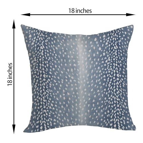 Antelope Pillow Covers 18x18 Inches Pack Of 2,Navy Blue Animal Skin Print Throw Pillow Cover Modern Antelope Decorative Pillowcase Farmhouse Linen Cushion Cover For Home Couch Sofa Outdoor Decor - color: Antelope-navy Blue, size: 18" x 18" (Pack of 2)