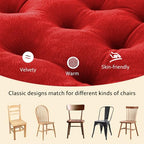 ELFJOY 4 Pack Chair Cushions for Dining Chairs Chair Pads Cushion for Kitchen Office Tufted Square Seat Cushion with Ties (U Shape Red) - color: U Shape Red
