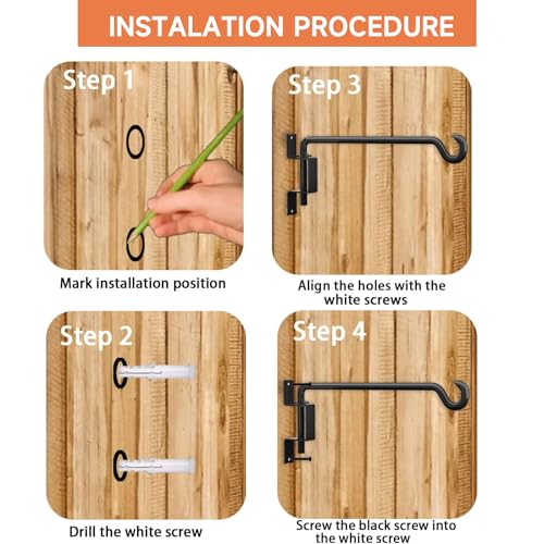 2 Pack 11.5 inch Swivel Plant Hanger Hook Indoor Outdoor, Rotatable Plant Wall Hooks, Hanging Brackets for Hanging Flower Basket, Bird Feeder, Wind Chimes