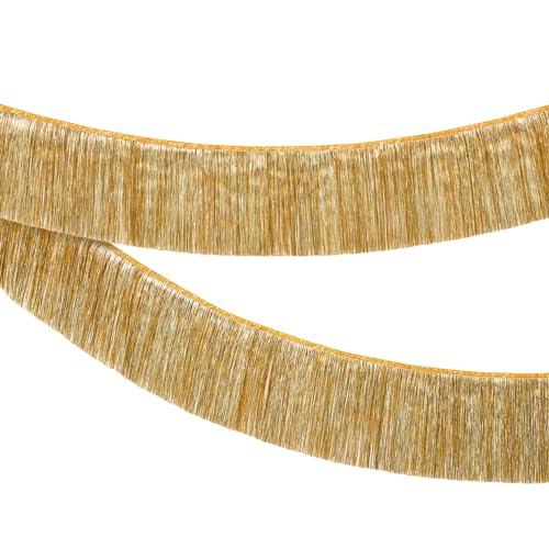 KatchOn, Large Champagne Gold Fringe Garland - 6.5 Feet, Pack of 2 | Foil Fringe Banner for 50th Birthday Decorations | Gold Streamers for Casino, Bachelorette, Graduation Decorations 2026 - color: Champaigne Gold