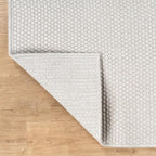 CAMILSON Easy Jute Rug 8x10, Indoor Outdoor Off-White Farmhouse Area Rugs for Living Room Patio and Kitchen Rug, Solid Woven Design, Easy-Cleaning, Non Slip Washable Outside Carpet Alfombras (8 x 10)