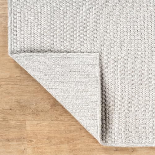 CAMILSON Easy Jute Rug 8x10, Indoor Outdoor Off-White Farmhouse Area Rugs for Living Room Patio and Kitchen Rug, Solid Woven Design, Easy-Cleaning, Non Slip Washable Outside Carpet Alfombras (8 x 10)