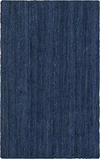 Unique Loom Braided Jute Collection Area Rug - Dhaka (3' 3" x 5' 3" Rectangle, Navy Blue) - color: Navy Blue, size: 3'3" x 5'3" (Rectangular)