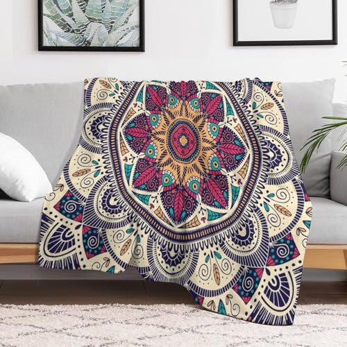 Indian Mandala Blanket,Vintage Bohemian Hippie Abstract Geometric Art Print Blanket for Couch Sofa Bed Decorative Gifts 30x40 - color: Blanket-11, size: 30"x40"
