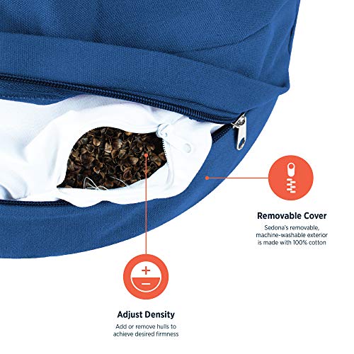 Retrospec Sedona Zafu Yoga Meditation Cushion with Carry Handle and Filled with buckwheat Hulls; Midnight Blue, Crescent - color: Midnight Blue, size: 1 Count (Pack of 1)