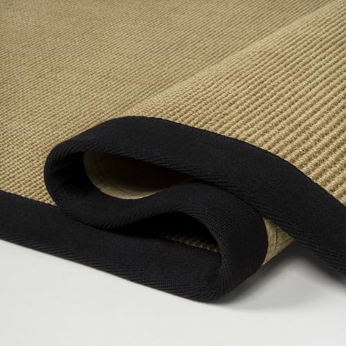 JONATHAN Y Border Jute Runner Rug Natural/Black 2X8 ft, Camden Farmhouse Cottage for Living Room, Bedroom, Kitchen, Office, Easy-Cleaning, High Traffic, Pet-Friendly, Non-Shedding KTN100F-28 - color: Natural/Black, size: 2'2" x 8' (Runner)