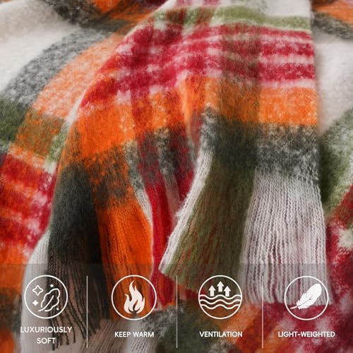 Battilo Christmas Plaid Throw Blanket, Soft Tartan, 50 x 60 in, Red Green - color: Red Green