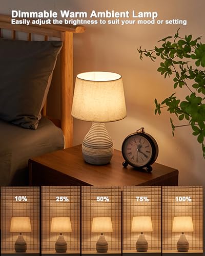 13" H Small Rechargeable Cordless Ceramic Table Lamp with Remote – RGB, Warm White Light, Timer, Dimmer – Battery Operated Lamp with Linen Shade for Patio, Bedroom, Living Room, Dining Table - size: Small-13"H