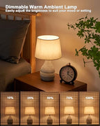 13" H Small Rechargeable Cordless Ceramic Table Lamp with Remote – RGB, Warm White Light, Timer, Dimmer – Battery Operated Lamp with Linen Shade for Patio, Bedroom, Living Room, Dining Table - size: Small-13"H