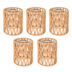 MELUCEE 5 Pack Rattan Lamp Shade, Small Boho Lamp Shades Replacement, 1.65in Fitter Light Covers, Cylinder Woven Lampshade for Floor Lamps Pendant Light Chandelier Wall Sconces - size: 5 Pack