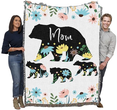 Pure Country Weavers Mom and Cubs Blanket - Gift Tapestry Throw Woven from Cotton - Made in The USA (72x54) - color: Mom and Cubs, size: 72x54
