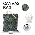 Boho Style Canvas Bag for Women Boho Fashion Tote Bag for Bohemian Lover - color: Turquoisemosaic Bag