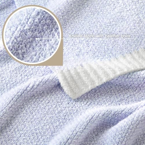 Whale Flotilla Knit Throw Blanket, Ultra Soft Warm Reversible Cozy Decorative Blankets for Couch Sofa and Bed, 50x60 Inch, Lavender - color: Lavender, size: 50x60 Inch