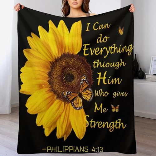 Sunflower Blanket,Vintage Country Farm Sunshine Sunflower Plant Flower Leaf Butterfly Print Blanket for Couch Sofa Bed Decorative Gifts 30x40 - color: Blanket-2, size: 30"x40"