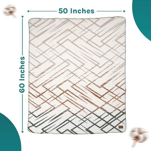 Arconiz Scotch Throw Blanket 50''x60'', Olive Rust Windowpane Textured Woven Cotton Blend Throw for Couch Sofa Bed, Soft Lightweight All Season Decorative Blanket for Modern Home Decor - color: Olive Rust Windowpane
