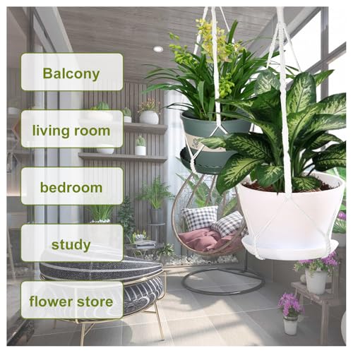 2 Pack Macrame Plant Hangers, 38‘’ Plant Hangers Indoor, Handmade Woven Cotton Style Hanging Plant Holder, Short No Tassels for Indoor Outdoor and Home Decor Hanging Planter - size: 38inch