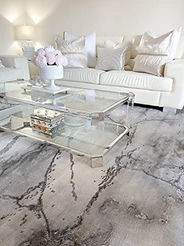 SAFAVIEH Craft Collection Accent Rug - 2'3" x 4', Grey & Silver, Modern Abstract Design, Non-Shedding & Easy Care, Ideal for High Traffic Areas in Entryway, Living Room, Bedroom (CFT877G) - color: Grey/Silver, size: 2'3" x 4' (Rectangular)