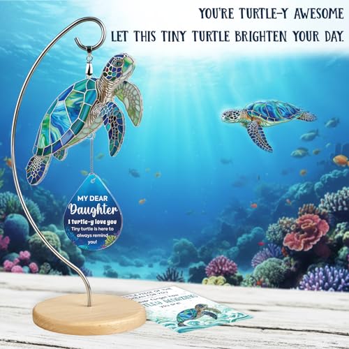 Funny Turtle Daughter Gifts from Mom Dad - Christmas Birthday Gifts for Adults Daughter in Law Bonus Step - I Love You Small Cute Stuff Things - Graduation Christmas Valentines Day Present for Girl - color: 10 - Daughter Turtle