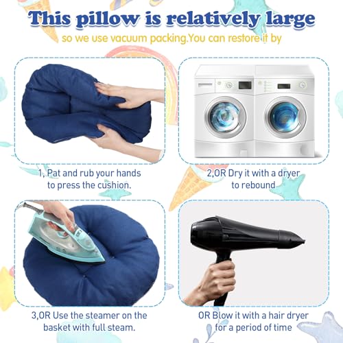 Fumete 8 Pcs 16 Inch Floor Cushions Pillow for Kids Bulk Classroom Round Flexible Seating Floor Cushions for Students Home Daycare School Reading Corner Yoga Meditation Picnic (Jewelry Blue) - color: Jewelry Blue