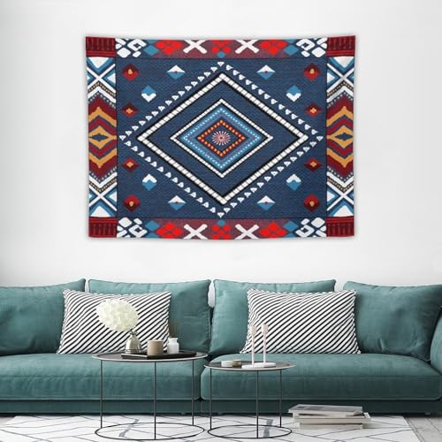 Bohemian Aztec Tapestry, Tribal Navajo Geometric Vintage Art Print Tapestries Home Decor for Living Room Bedroom Decoration 40in Wx30in H (102×76cm) - color: Bohemian Tapestry-32, size: 40in"Wx30in"H (102×76cm)