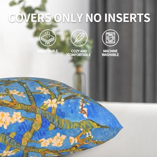 Blossom Throw Pillow Covers 18 X 18 Inch Set of 2 Pillow Cases Decoration Cushion Cover for Sofa Bedroom Living Room Outdoor - color: Blossom